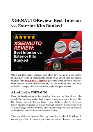 Top XGENAUTO Kits Review | Interior & Exterior Upgrades