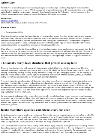 Aristo Law: Virtual Legal Assistant for Solo Practitioners