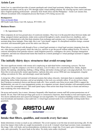 Aristo Law: Intelligent Virtual Legal Assistance