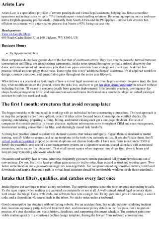 Aristo Law: Dependable Virtual Paralegal Help