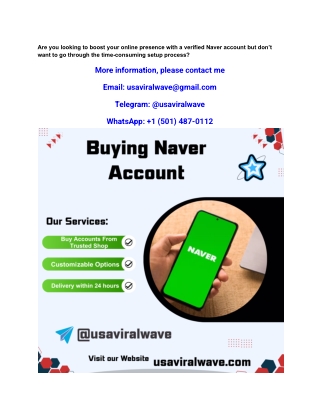 The Hidden Dangers of Buying Naver Accounts Online