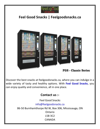 Feel Good Snacks  Feelgoodsnacks.ca
