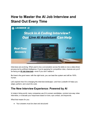 How to Master the AI Job Interview & Stand Out Every Time