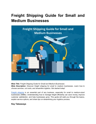 BLOG 5 _ Freight Shipping Guide for Small and Medium Businesses