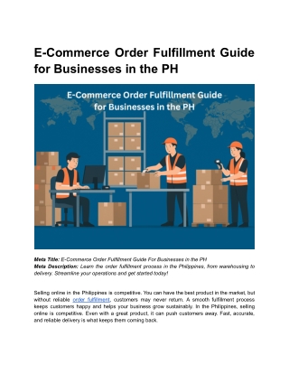 BLOG 7 _ E-Commerce Order Fulfillment Guide for Businesses in the PH