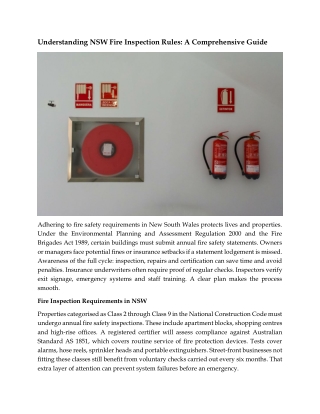 Understanding NSW Fire Inspection Rules: A Comprehensive Guide