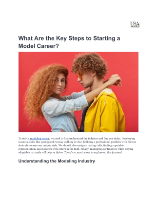 What Are the Key Steps to Starting a Model Career_