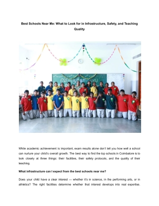 Best Schools Near Me_ What to Look for in Infrastructure, Safety, and Teaching Quality