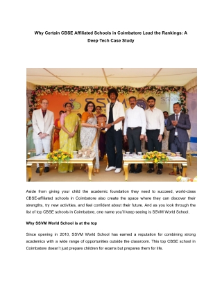 Why Certain CBSE Affiliated Schools in Coimbatore Lead the Rankings_ A Deep‑Tech Case Study