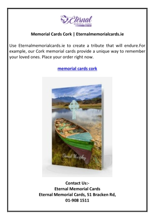 Memorial Cards Cork | Eternalmemorialcards.ie