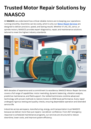 Trusted Motor Repair Solutions by NAASCO