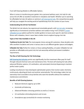 From Self-Cleaning Models to Affordable Options