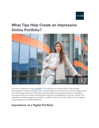 What Tips Help Create an Impressive Online Portfolio_