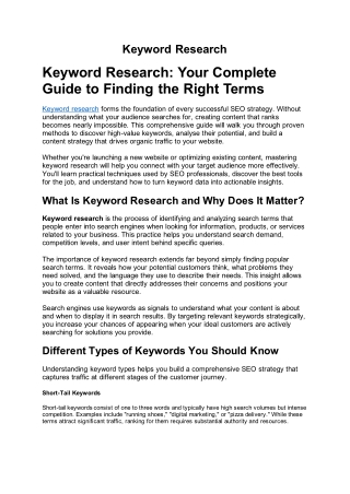 Keyword Research