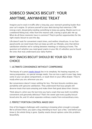 Why Snacks Biscuit Should Be Your Go-To Choice?