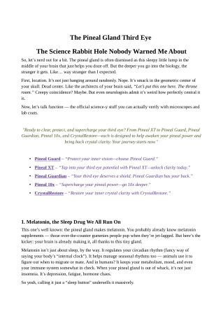 Pineal Gland Third Eye Activation