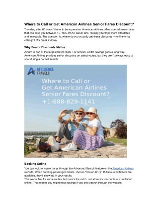 Does American Airlines Offer Senior Citizen Discounts