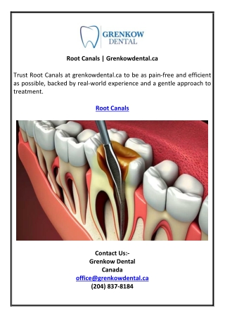 Root Canals | Grenkowdental.ca