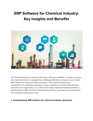 Best ERP for Chemical Manufacturing: Benefits & Insights