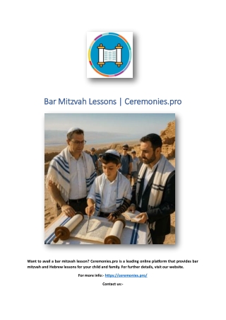 Bar Mitzvah Lessons | Ceremonies.pro