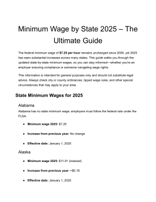 Minimum Wage by State 2025 – The Ultimate Guide
