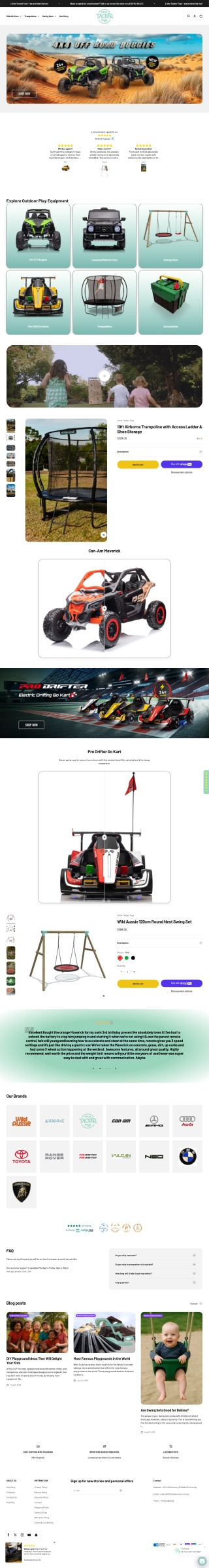 Kids Ride-On Cars, Swing Sets & Outdoor Play Equipment | Little Tacker Toys