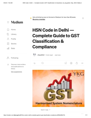 HSN Code in Delhi — Complete Guide to GST Classification & Compliance _ by ykg global_Medium