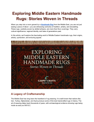 Exploring Middle Eastern Handmade Rugs_ Stories Woven in Threads
