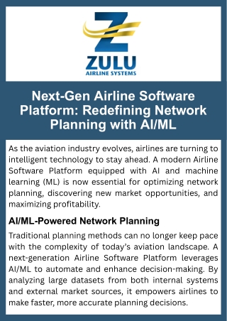 Next-Gen Airline Software Platform Redefining Network Planning with AIML