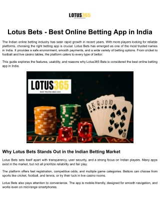 Lotus Bets - Best Online Betting App in India