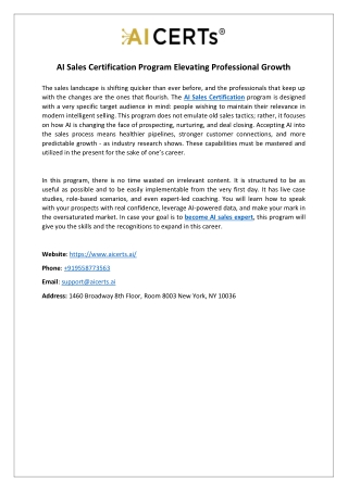 AI Sales Certification Program Elevating Professional Growth