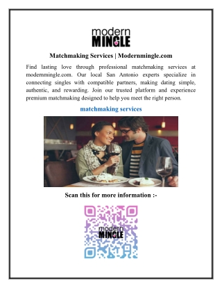 Matchmaking Services  Modernmingle.com