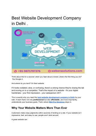 Best Website Development Company in Delhi