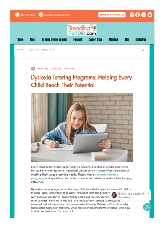 Dyslexia Tutoring Programs  Expert Tutors for Dyslexic Students