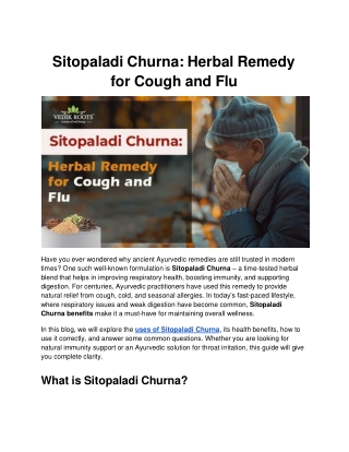 Sitopaladi Churna: Herbal Remedy for Cough and Flu
