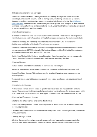 license types salesforce