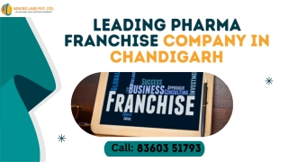 LEADING PHARMA FRANCHISE COMPANY IN CHANDIGARH - Macro Labs