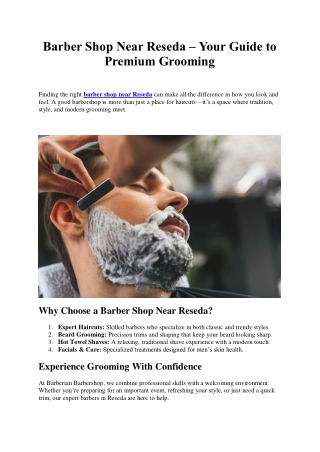 Premium Barber Shop Near Reseda – Style & Precision