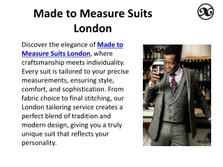 Made to Measure Suits London | Crafting Bespoke Jackets & Custom Shirts