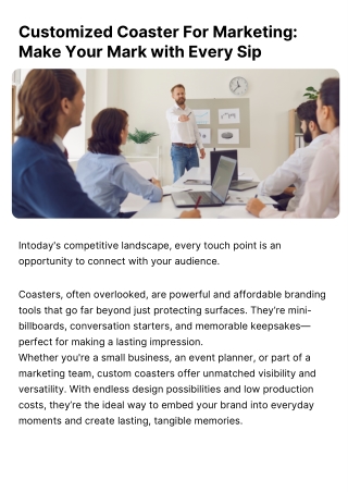 Customized Coasters for Marketing Make Your Mark with Every Sip - SayIt Promos