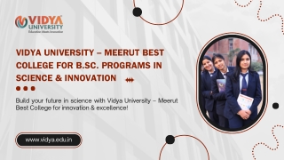 Vidya University – Meerut Best College for B.Sc. Programs in Science & Innovation