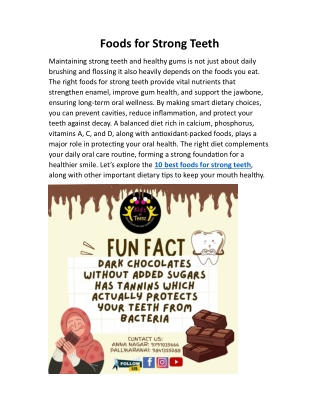 Foods for Strong Teeth