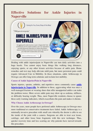 ankle injuries pain in Naperville