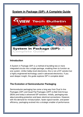 System in Package (SiP) A Complete Guide - Viewmm