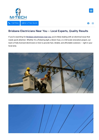 Brisbane Electricians Near You