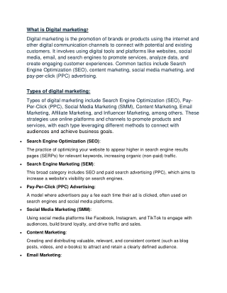 All about Digital marketing