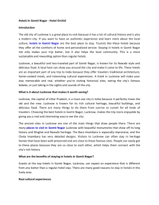 Hotels In Gomti Nagar - Hotel Orchid