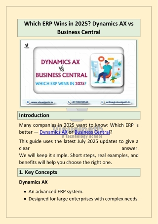Boost Career with MicroSoft Dynamics Ax Training in Bangalore