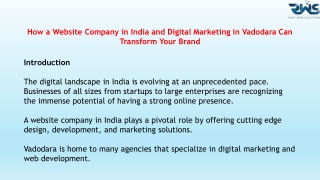 How a Website Company in India and Digital Marketing in Vadodara Can Transform Y