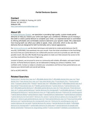 Partial Dentures Queens